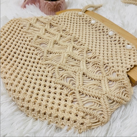 Boho Vintage Macrame Purse - Picture 2 of 5